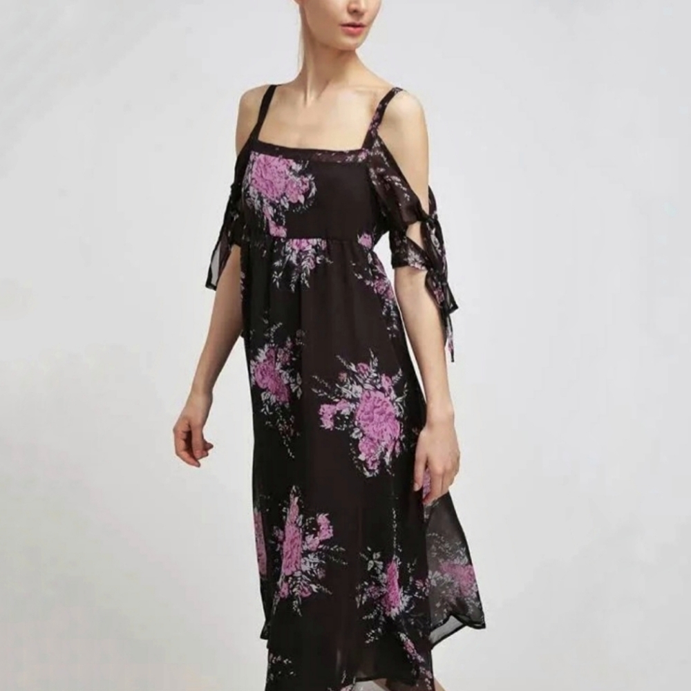 Free People 'Tied to You' Chiffon Midi Dress